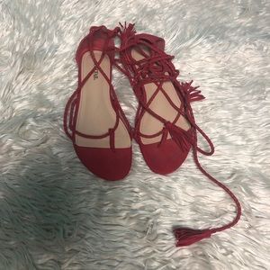Red sandals from JustFab